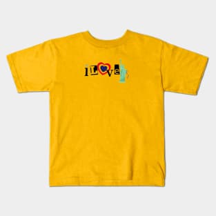 I Love NY Liberty USA By Abby Anime(c) Kids T-Shirt